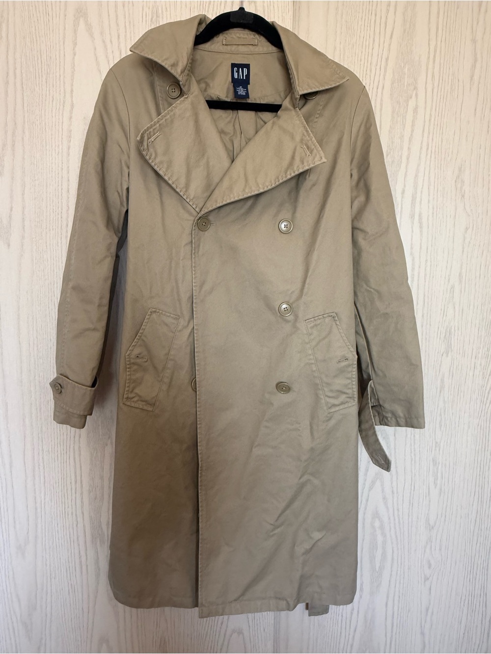 GAP Tan Double-Breasted Trench Coat
